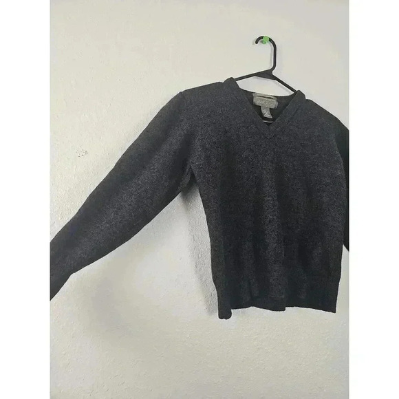 Lord And Taylor Gray Wool Sweater Long Sleeve V Neck Medium - Picture 2 of 7
